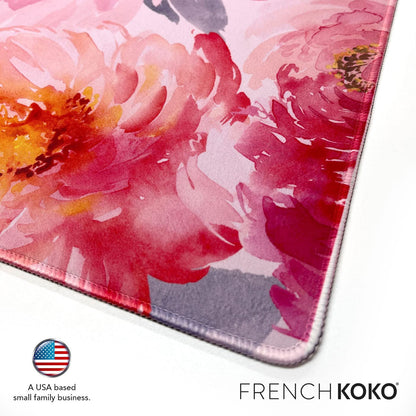 Desk Mat, Large Desk Pad Large Mouse Pad Cute Desk Accessories Home Office Essentials XL Desk Mat Desk Pad Mat for Keyboard Mouse Desk Pads on Top of Desks Computer Pink Floral Women Girls